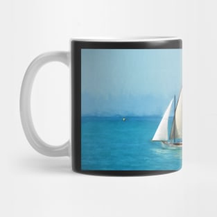 Sailingboat on the blue sea Mug